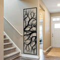 Wooden Tree Wall Art – Vertical Hanging Decor for Living Room, Large Rustic Design for Indoor & Outdoor Spaces