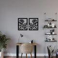 Elegant Rose Design Wall Art Panels – Set of 2 Frames