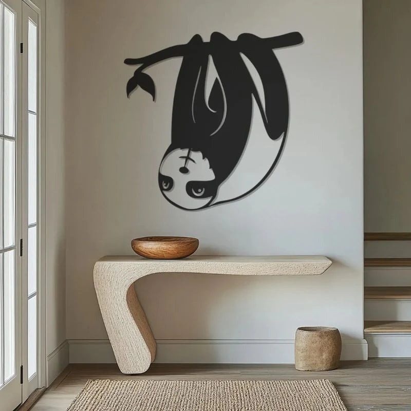 Hanging Sloth Wall Art – Premium Black Acrylic Design